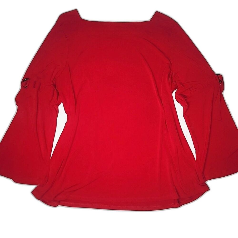 Ellen Tracy Women's Red Plus Size Dressy Work Blouse  1X